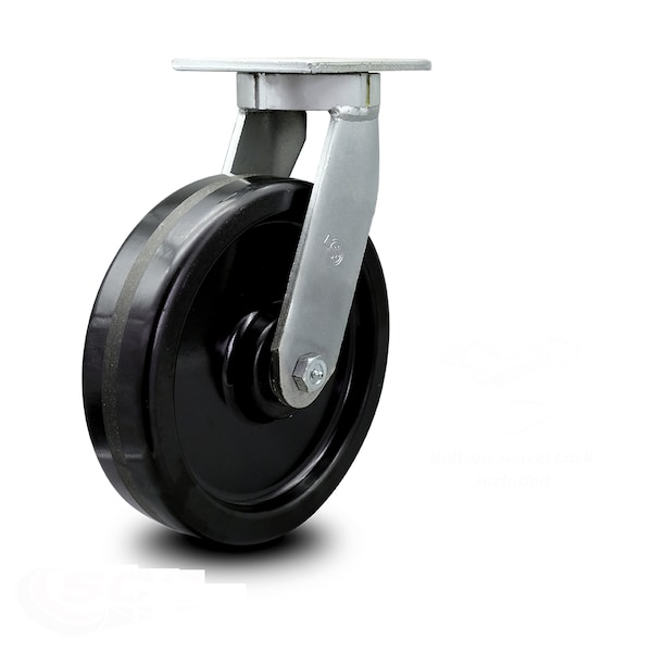 Service Caster 12 Inch Extra Heavy Duty Phenolic Wheel Swivel Caster with Swivel Lock SCC SCC-KP92S1230-PHR-BSL - main